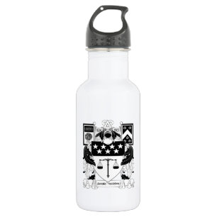 Delta Upsilon Fraternity Official Coat of Arms BW Stainless Steel Water Bottle
