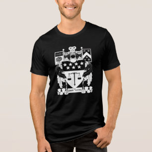 Delta Upsilon Fraternity Official Coat of Arms BW Tri-Blend Shirt