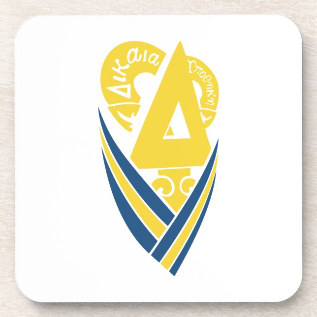 Delta Upsilon Fraternity Stylized Delta Beverage Coaster (Front)