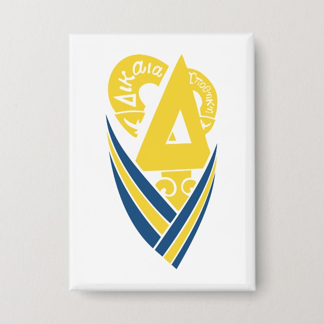 Delta Upsilon Fraternity Stylized Delta Button (Front)