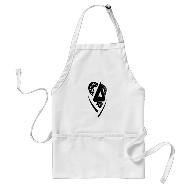 Delta Upsilon Fraternity Stylized Delta Logo B&W Adult Apron (Front)