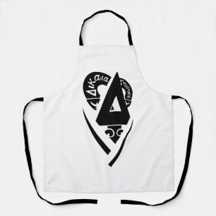 Delta Upsilon Fraternity Stylized Delta Logo B&W Apron