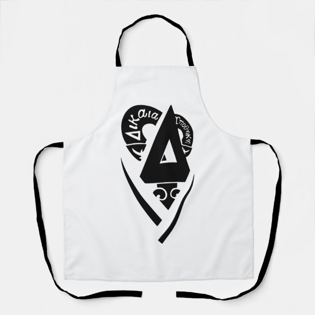 Delta Upsilon Fraternity Stylized Delta Logo B&W Apron (Front)