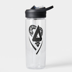 Delta Upsilon Fraternity Stylized Delta Logo B&W Water Bottle