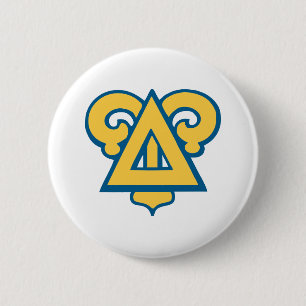 Delta Upsilon Fraternity Triangle Blue & Gold Button