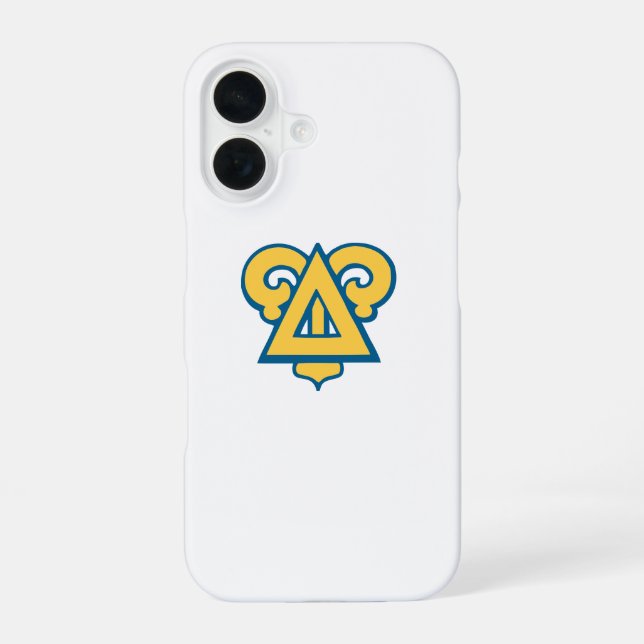 Delta Upsilon Fraternity Triangle Blue & Gold iPhone Case (Back)