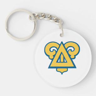 Delta Upsilon Fraternity Triangle Blue & Gold Keychain