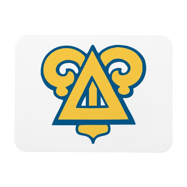 Delta Upsilon Fraternity Triangle Blue & Gold Magnet (Horizontal)