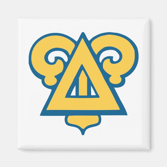 Delta Upsilon Fraternity Triangle Blue & Gold Magnet (Front)