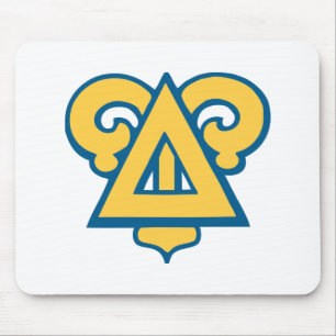 Delta Upsilon Fraternity Triangle Blue & Gold Mouse Pad
