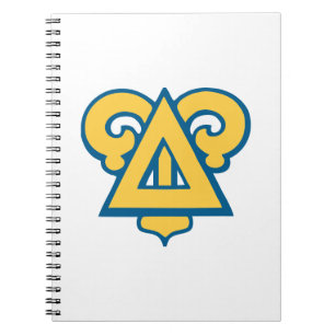 Delta Upsilon Fraternity Triangle Blue & Gold Notebook