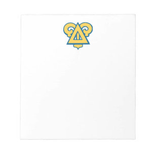 Delta Upsilon Fraternity Triangle Blue & Gold Notepad