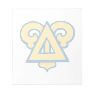 Delta Upsilon Fraternity Triangle Blue & Gold Notepad