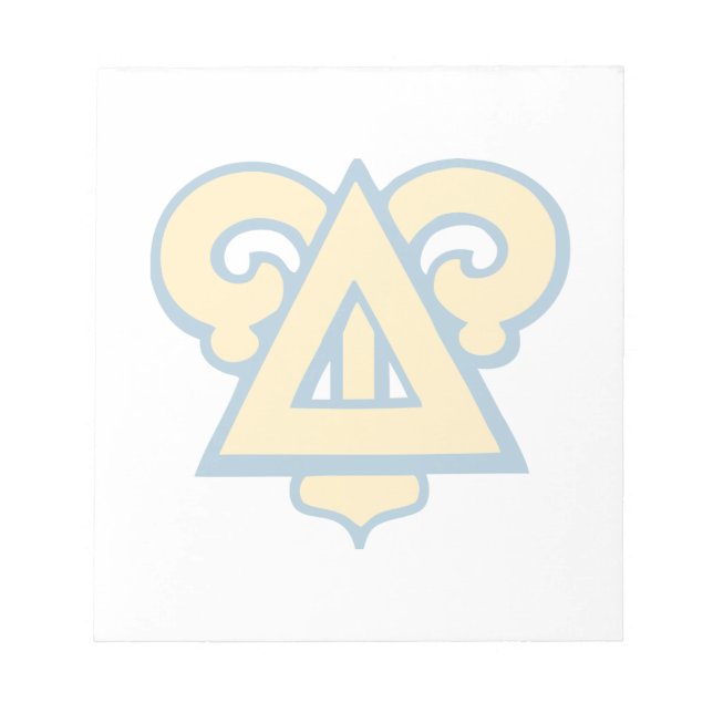 Delta Upsilon Fraternity Triangle Blue & Gold Notepad (Front)