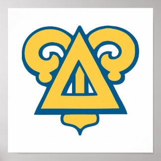Delta Upsilon Fraternity Triangle Blue & Gold Poster