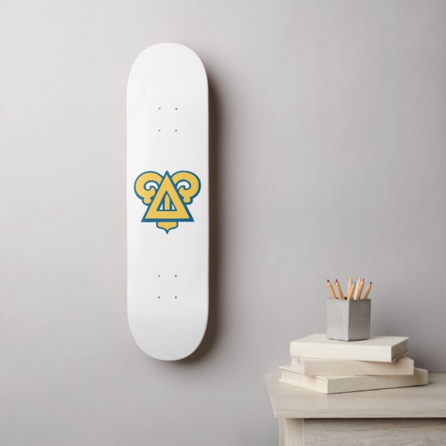 Delta Upsilon Fraternity Triangle Blue & Gold Skateboard (Wall Art)
