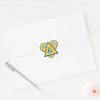 Delta Upsilon Fraternity Triangle Blue & Gold Square Sticker