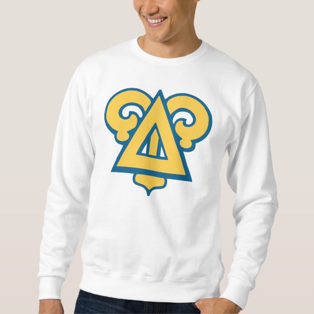 Delta Upsilon Fraternity Triangle Blue & Gold Sweatshirt (Front)