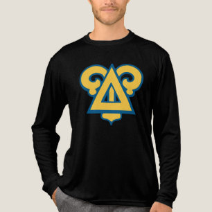 Delta Upsilon Fraternity Triangle Blue & Gold Tri-Blend Shirt