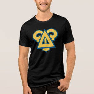 Delta Upsilon Fraternity Triangle Blue & Gold Tri-Blend Shirt