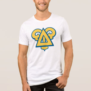 Delta Upsilon Fraternity Triangle Blue & Gold Tri-Blend Shirt