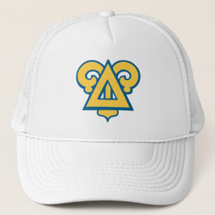Delta Upsilon Fraternity Triangle Blue & Gold Trucker Hat