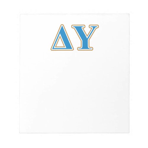 Delta Upsilon Gold and Sapphire Blue Letters Notepad