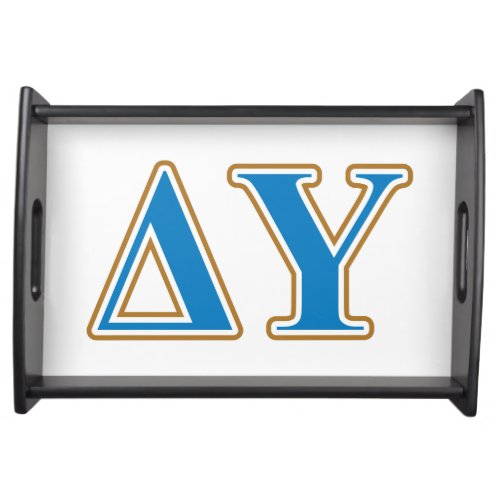 Delta Upsilon Gold and Sapphire Blue Letters Serving Tray
