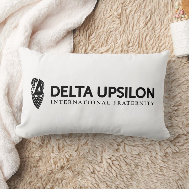 Delta Upsilon International Fraternity Logo B&W Lumbar Pillow (Blanket)