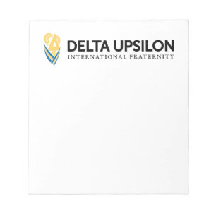 Delta Upsilon International Fraternity Logo B&W Notepad
