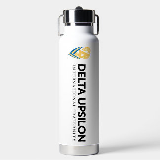 Delta Upsilon International Fraternity Logo B&W Water Bottle