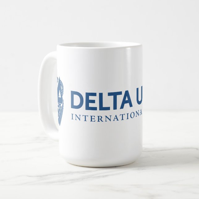 Delta Upsilon International Fraternity Logo Coffee Mug (Front Left)