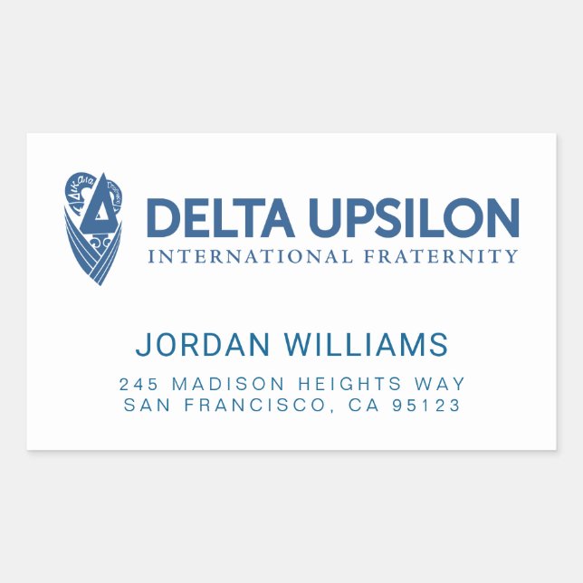 Delta Upsilon International Fraternity Logo Rectangular Sticker (Front)