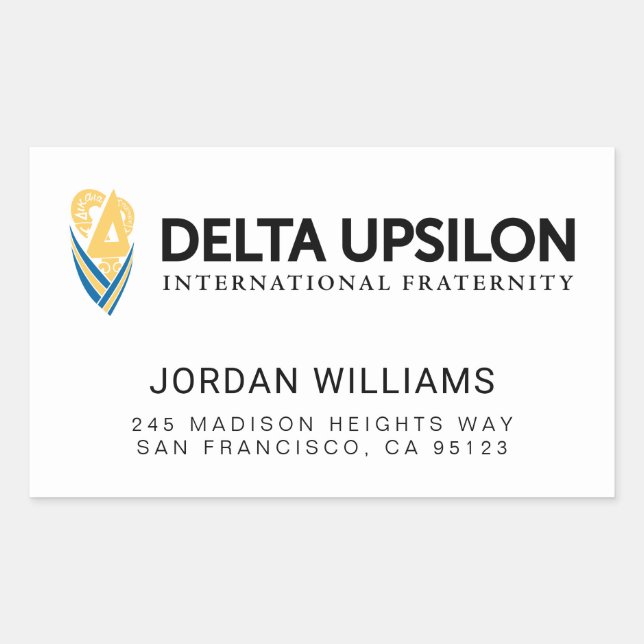 Delta Upsilon International Fraternity Rectangular Sticker (Front)