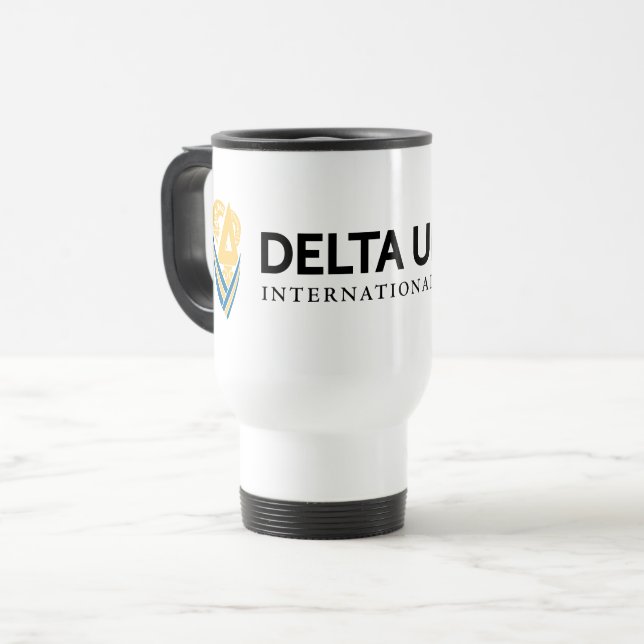 Delta Upsilon International Fraternity Travel Mug (Front Left)
