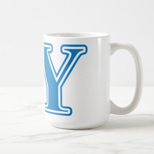 Delta Upsilon Sapphire Blue Letters Coffee Mug