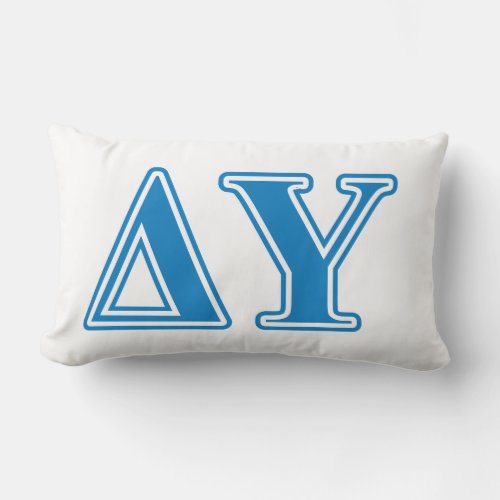 Delta Upsilon Sapphire Blue Letters Lumbar Pillow