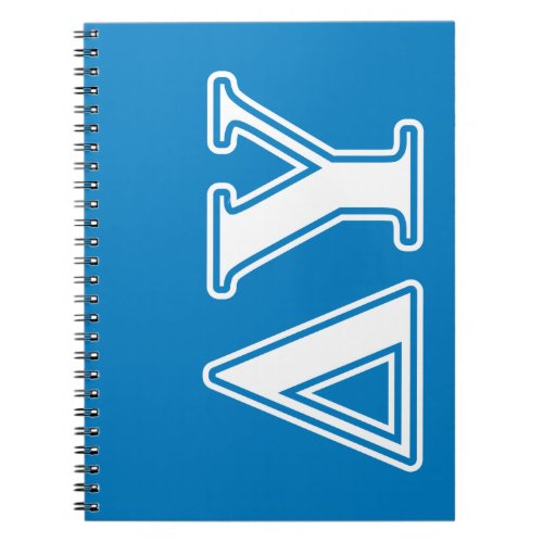 Delta Upsilon White and Sapphire Blue Letters Notebook