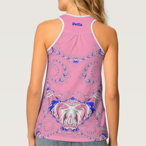DELTA  Womens Tank Top  Pink White Blue 