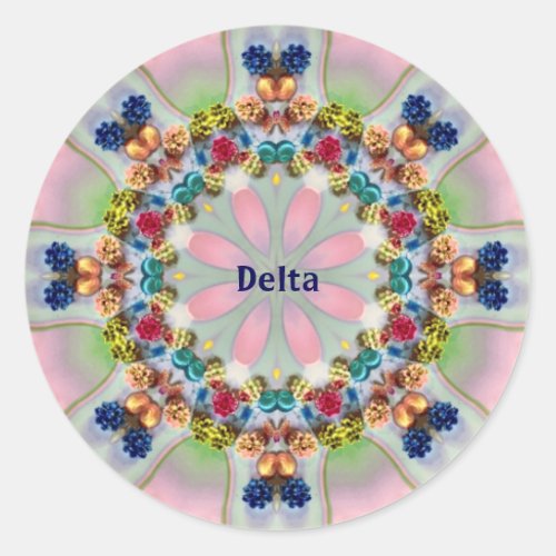 DELTA  WOW PRETTY 3D Pastel Shades  Classic Round Sticker