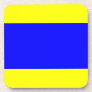 Delta Yellow Blue Beverage Coaster