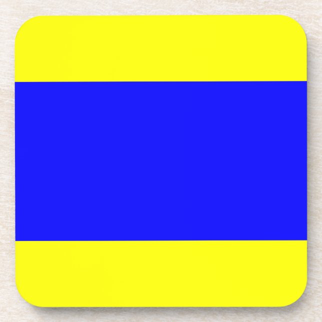 Delta Yellow Blue Beverage Coaster (Front)