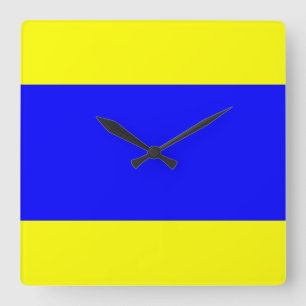 Delta Yellow Blue Square Wall Clock