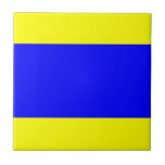 Delta Yellow Blue Tile<br><div class="desc">Delta Nautical flag : Yellow Blue</div>