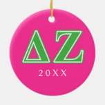 Delta Zeta Green Letters Ceramic Ornament at Zazzle