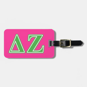 Delta Zeta Green Letters Luggage Tag