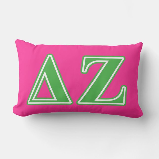 Delta Zeta Green Letters Lumbar Pillow (Front)