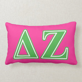 Delta Zeta Green Letters Lumbar Pillow