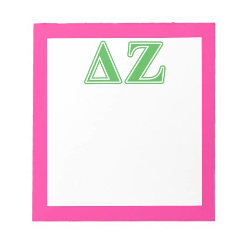Delta Zeta Green Letters Notepad