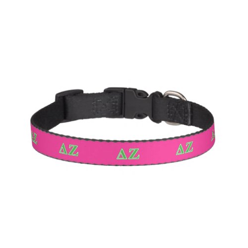 Delta Zeta Green Letters Pet Collar